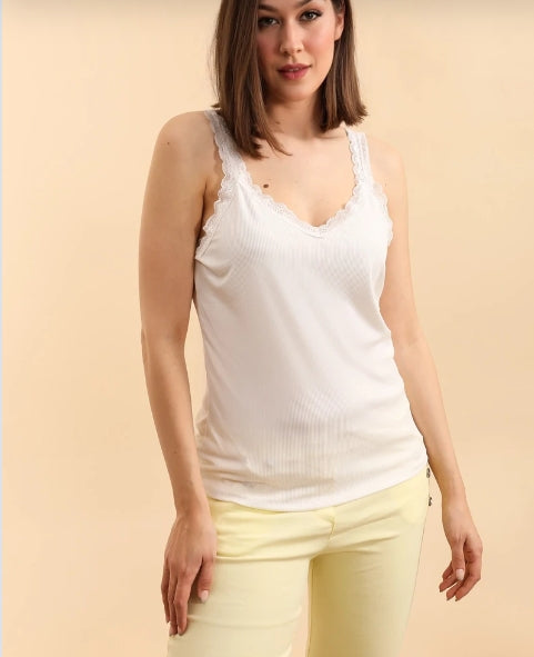 Débardeur viscose avec de la dentelle